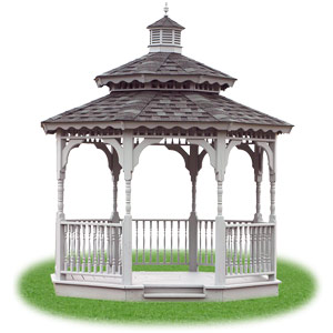 open wood double roof octagon gazebo from Pine Creek Structures