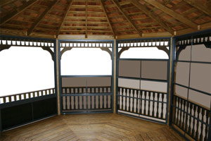 Pine Creek Structures Gazebo Options - Screens and Eze-Breeze Window Panels