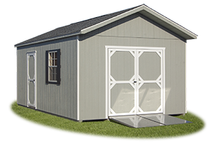 Storage Shed with Aluminum Ramps from Pine Creek Structures