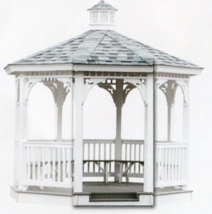 Our step in gazebo serves three purposes: 