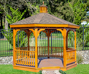 open wood single roof octagon gazebo from Pine Creek Structures