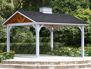 vinyl peak pavilion with cupola from Pine Creek Structures