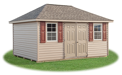 10x16 Vinyl Sided Hip Style Storage Shed From Pine Creek Structures
