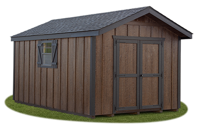 10x16 LP Board 'N' Batten Front Entry Peak Storage Shed available at Pine Creek Structures