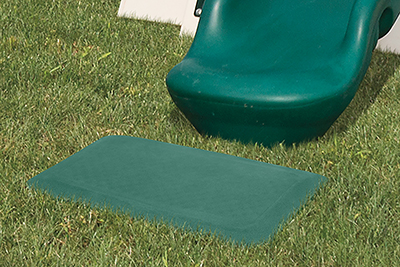 Vinyl Backyard Play Set with Rubber Mat for Slides and Swings