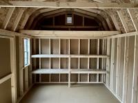 10 x 16 Dutch Barn w/shelves and loft - inside