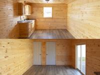 12x36 Custom Peak Cabin with Finished Interior (Kitchen and Living Area)