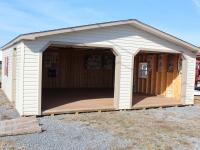 24x24 Double Car Garage with Sand siding, Clay trim, and Weathered Wood shingles