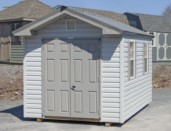 8x12 Vinyl Front Entry Peak Style Storage Shed from Pine Creek Structures of Spring Glen