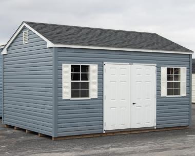 12x16 Peak Style Storage Shed with Vinyl Siding from Pine Creek Structures