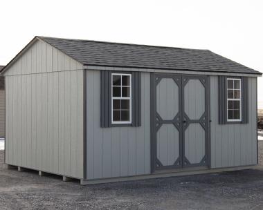 10x16 Peak Style Storage Shed with Grey LP Smart Side from Pine Creek Structures