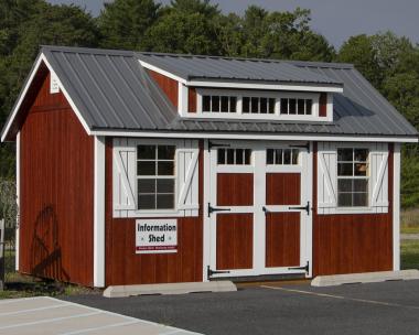 10x16 Cape Cod Style Storage Shed with metal roof and Cape Dormer from Pine Creek Structures