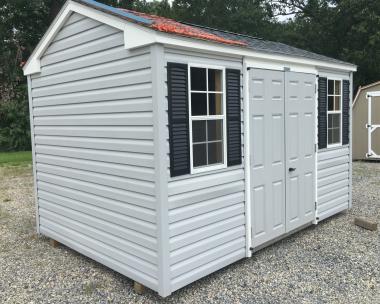8x12 Peak (A Frame Style) Storage Shed with Vinyl Siding