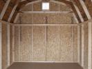 Inside: 10x12 Econo Highwall Barn style storage shed at Pine Creek Structures