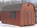 10x16 Custom Dutch Barn Storage Shed with redwood polyurethane on LP Siding