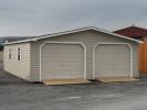 24' x 32' two-car modular garage with vinyl siding and upgraded flooring
