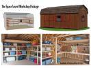 Custom Order a dutch barn style storage shed with a workshop shelving package from Pine Creek Structures of Egg Harbor 