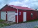 Pine Creek 24x26 Steel Garage with red walls and roof
