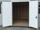 8x12 Peak (A Frame Style) Storage Shed with fiberglass double doors and a diamond tread plate floor protector