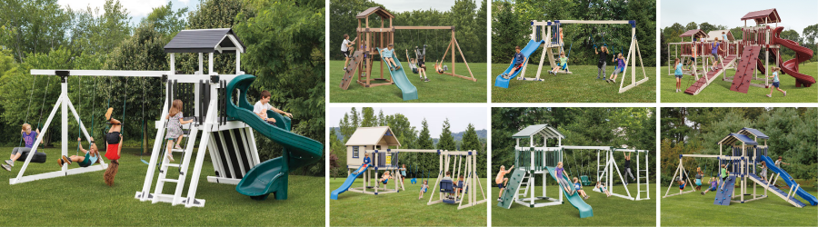 Vinyl Play Set and Swing Set Standard Models from Pine Creek Structures of Binghamton, NY
